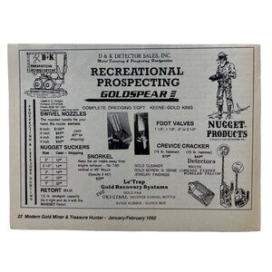D & K Metal Detector Sales Print Ad Vintage 90s Gold Mining Portland OR